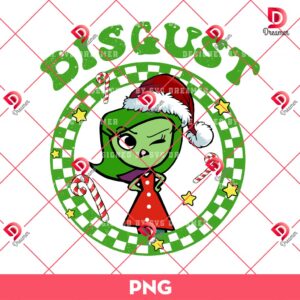 Disgust Inside Out Christmas PNG, Inside Out 2 Cartoon Merry Christmas PNG