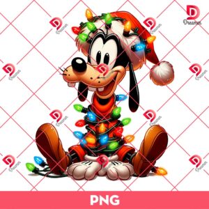 Disney Goofy Christmas Lights PNG, Merry Christmas Disney Friends PNG