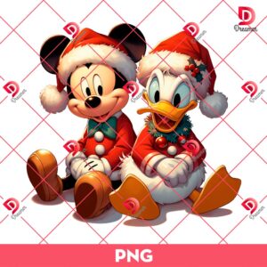 Disney Mickey And Donald Christmas PNG, Merry Xmas Donald Mickey PNG