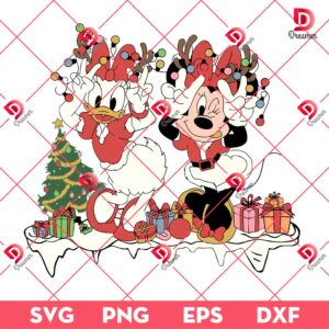 Disney Minnie And Daisy Christmas SVG PNG, Merry Xmas Disney Friends SVG PNG
