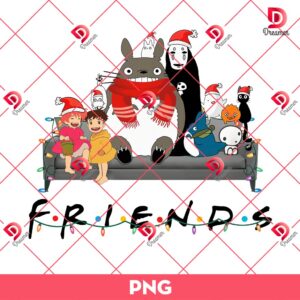 Ghibli Christmas Friends PNG, Cartoon Christmas Ghibli PNG