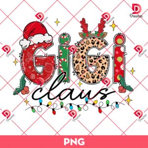 Bundle Christmas Mama Papa Mini Gigi Claus PNG, Bundle Family Christmas Lights PNG