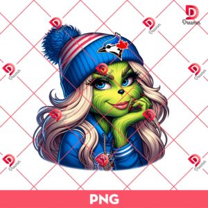Grinch Girl Toronto Blue Jays Baseball PNG, MLB Grinch Lady Blue Jays Team PNG