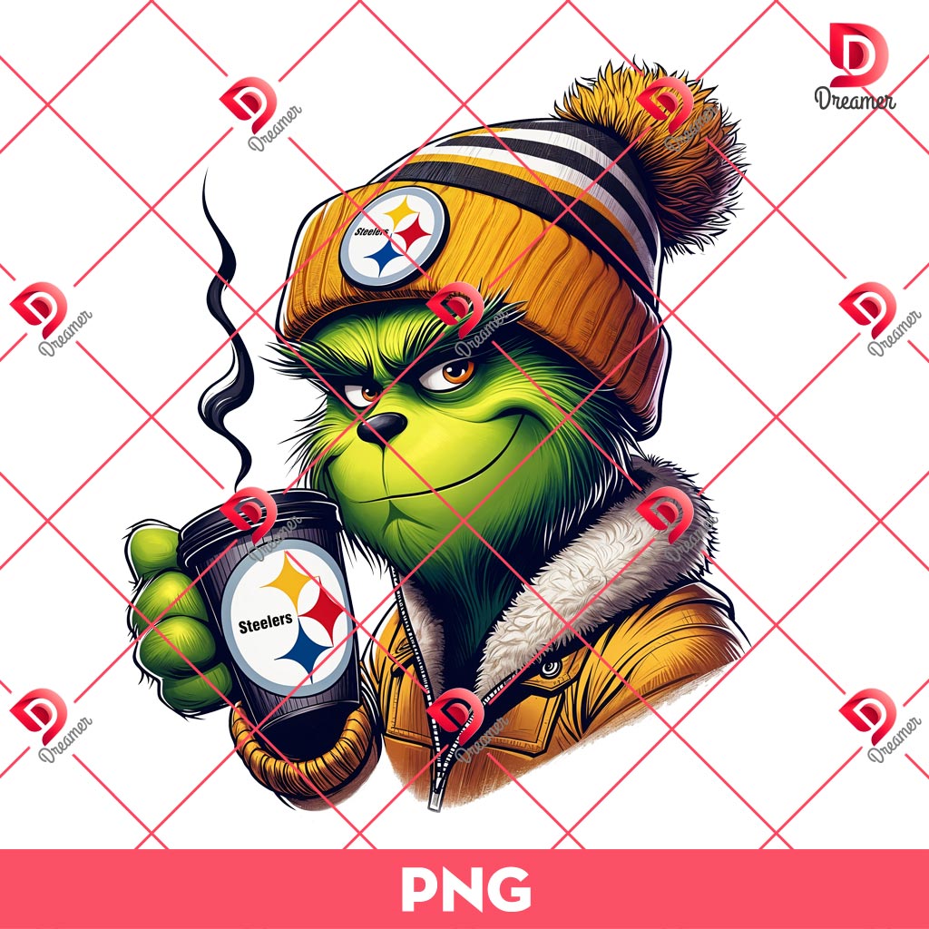 Grinchmas Pittsburgh Steelers PNG, Grinch Drinks Coffee Steelers NFL Football PNG 1 Grinchmas Pittsburgh Steelers PNG, Grinch Drinks Coffee Steelers NFL Football PNG