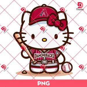 Hello Kitty Baseball Arizona Diamondbacks PNG, MLB Hello Kitty Diamondbacks Player PNG