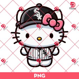 Hello Kitty Chicago White Sox Player PNG, MLB Baseball Hello Kitty PNG