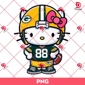 Bundle Green Bay Packers PNG Design, NFL Packers Football PNG Bundle, Bundle NFL Cartoon Football 76 Hello Kitty Green Bay Packers Player PNG, NFL Hello Kitty GB Packers Team PNG