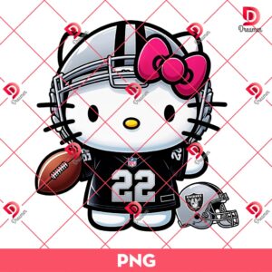 Hello Kitty Las Vegas Raiders Player PNG, NFL Kitty Raiders Football Team PNG