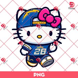 Hello Kitty Los Angeles Chargers Team PNG, Kitty NFL Football Chargers PNG