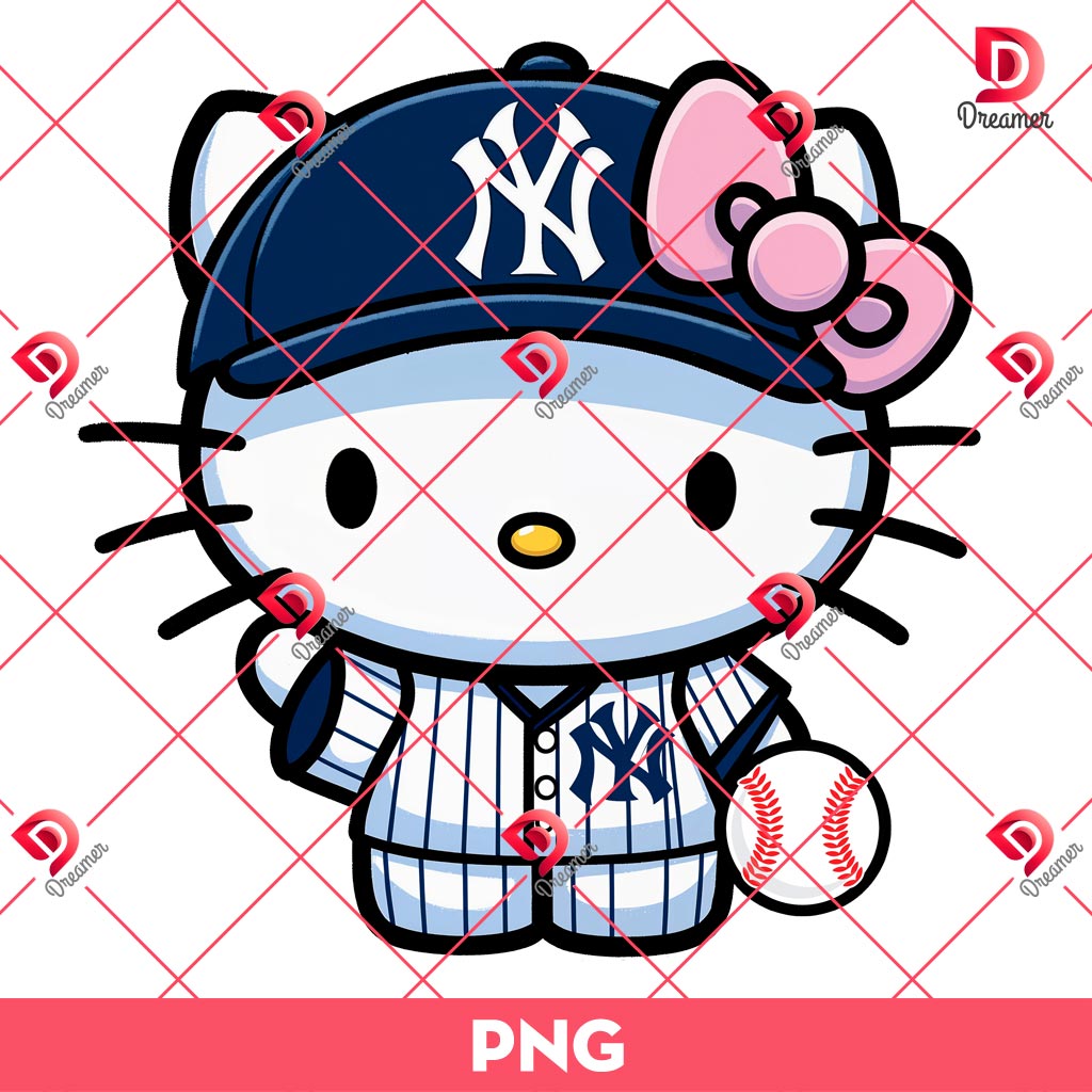 Hello Kitty NY Yankees Baseball Players PNG, New York Yankees MLB Team PNG 1 Hello Kitty NY Yankees Baseball Players PNG, New York Yankees MLB Team PNG
