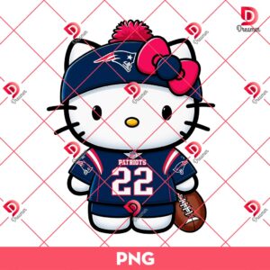 Hello Kitty New England Patriots NFL PNG, Kitty Football Player Patriots PNG