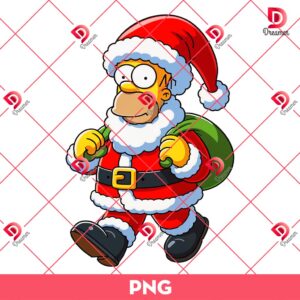 Homer Simpson Santa Claus PNG, Merry Christmas The Simpson PNG