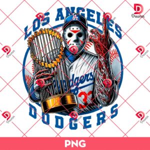 Horror Killer Jason Voorhees LA Dodgers PNG, Los Angeles Dodgers World Series Champions 2024 PNG