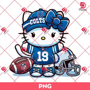 Indianapolis Colts Hello Kitty Player PNG, NFL Football Hello Kitty PNG, Kitty Colts NFL PNG