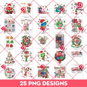 Inside Out 2 Christmas Bundle PNG, Bundle Inside Out Characters Merry Christmas PNG