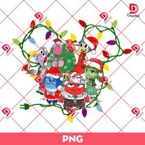 Inside Out Christmas Light Disney Head PNG, Merry Christmas Inside Out Characters PNG