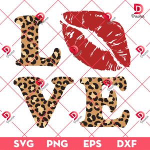 Leopard Love Lips SVG PNG EPS DXF