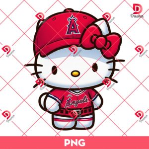 Los Angeles Angels Hello Kitty Player PNG, Hello Kitty MLB LA Angeles Baseball PNG