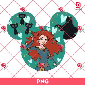 Merida Princess In Disney Mouse Head PNG, Disney Princess PNG