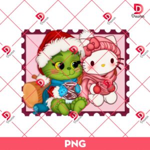 Merry Christmas Baby Grinch And Hello Kitty PNG, Grinchmas Kitty PNG