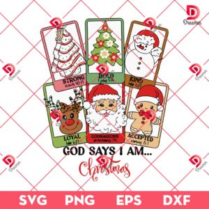 Merry Christmas Cards PNG SVG, Retro Christmas God Says I Am Santa Claus SVG PNG