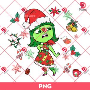 Merry Christmas Disgust Inside Out PNG, Disney Movie Inside Out Christmas PNG