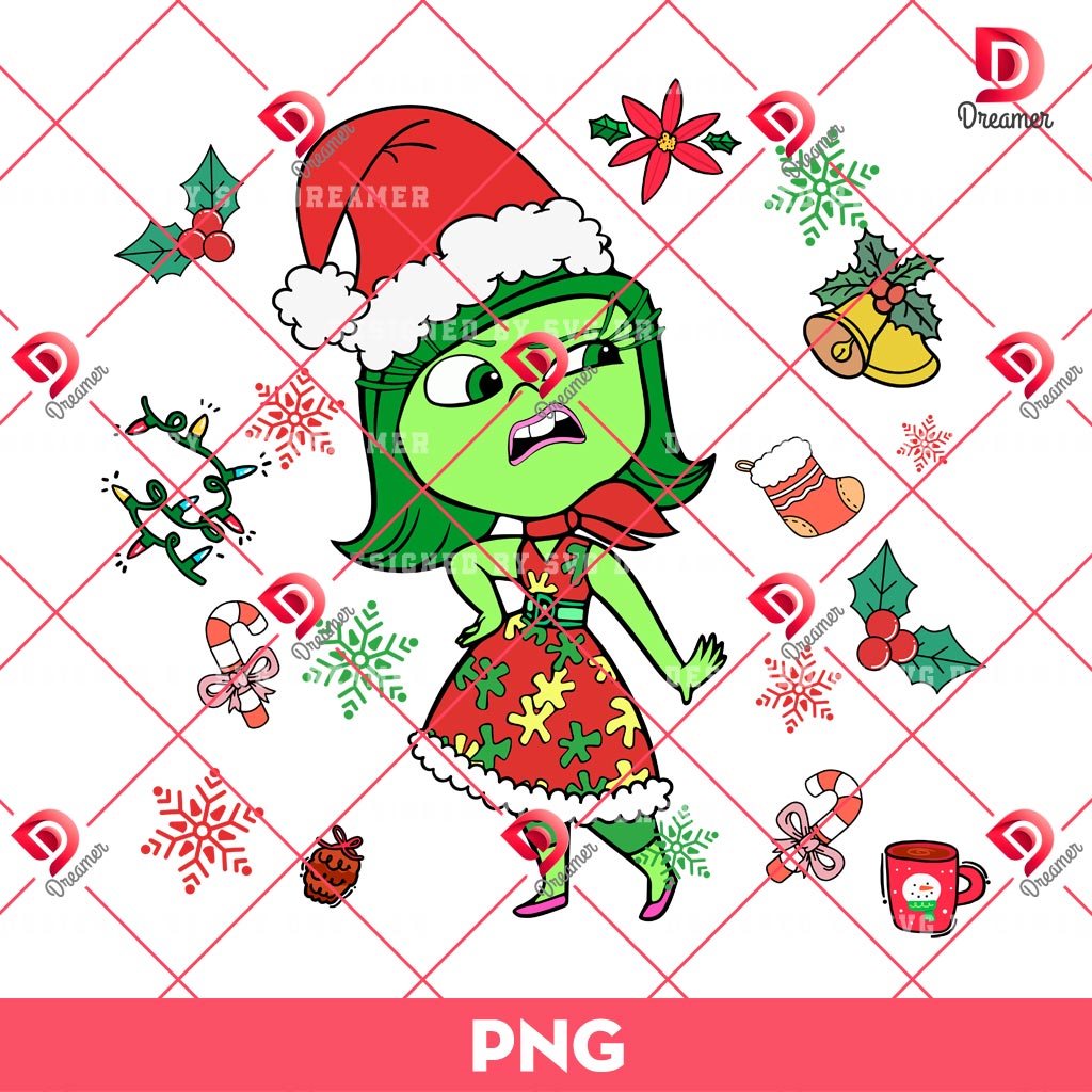Merry Christmas Disgust Inside Out PNG, Disney Movie Inside Out Christmas PNG 1 Merry Christmas Disgust Inside Out PNG, Disney Movie Inside Out Christmas PNG