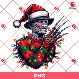 Merry Christmas Freddy Krueger Killer PNG, Horror Characters Christmas PNG