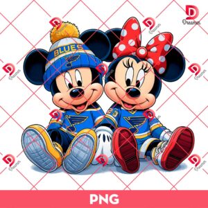 Mickey Minnie St Louis Blues PNG, Disney Friends NHL Sport PNG