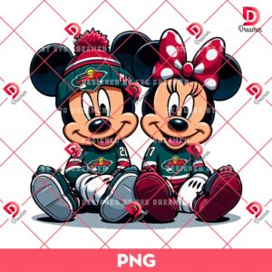 Minnesota Wild Mickey Minnie PNG, Disney Mickey Minnie Mouse NHL Hockey Sport PNG