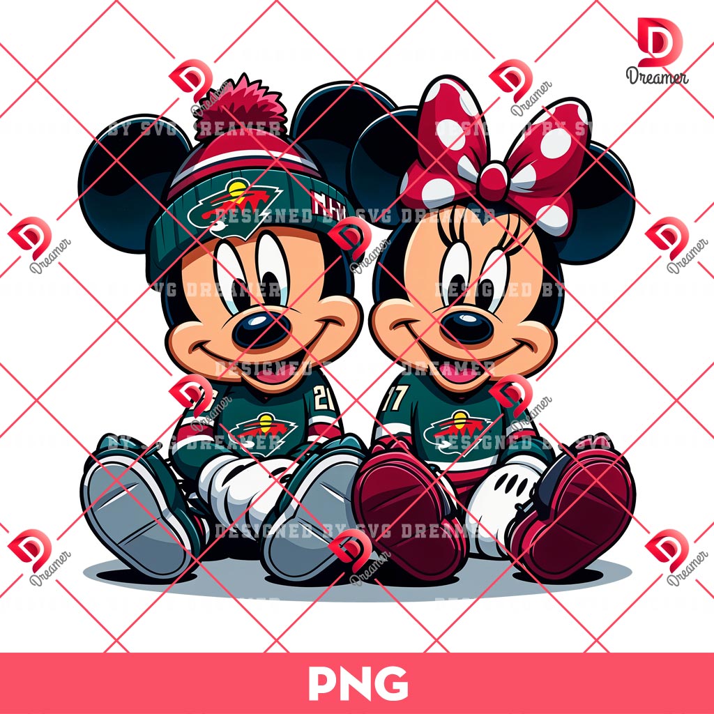 Minnesota Wild Mickey Minnie PNG, Disney Mickey Minnie Mouse NHL Hockey Sport PNG 2 Minnesota Wild Mickey Minnie PNG, Disney Mickey Minnie Mouse NHL Hockey Sport PNG