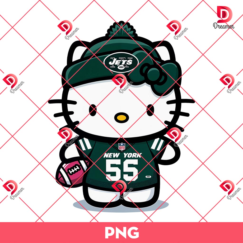 NFL New York Jets Hello Kitty PNG, Hello Kitty NFL Football Player PNG 1 NFL New York Jets Hello Kitty PNG, Hello Kitty NFL Football Player PNG