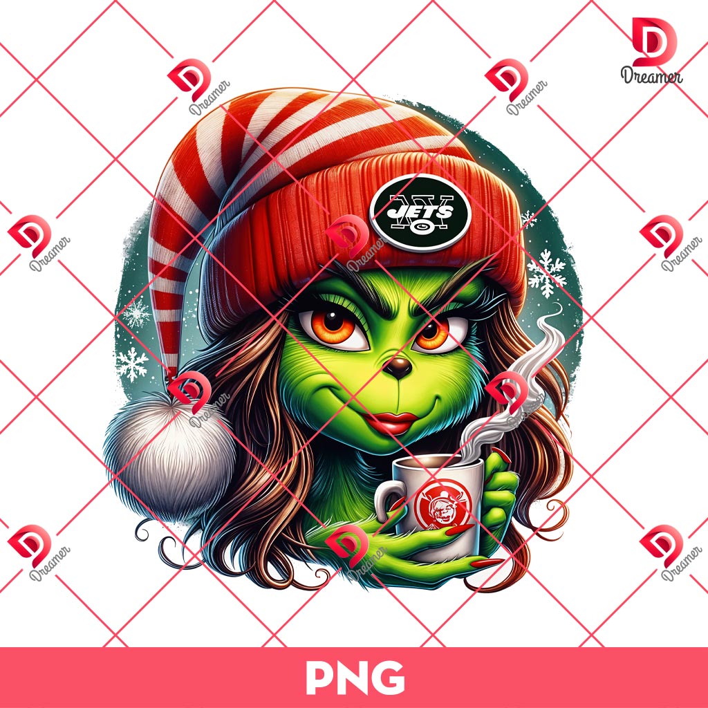 New York Jets Grinch Girl PNG, Cute Grinchmas NFL Football PNG 1 New York Jets Grinch Girl PNG, Cute Grinchmas NFL Football PNG