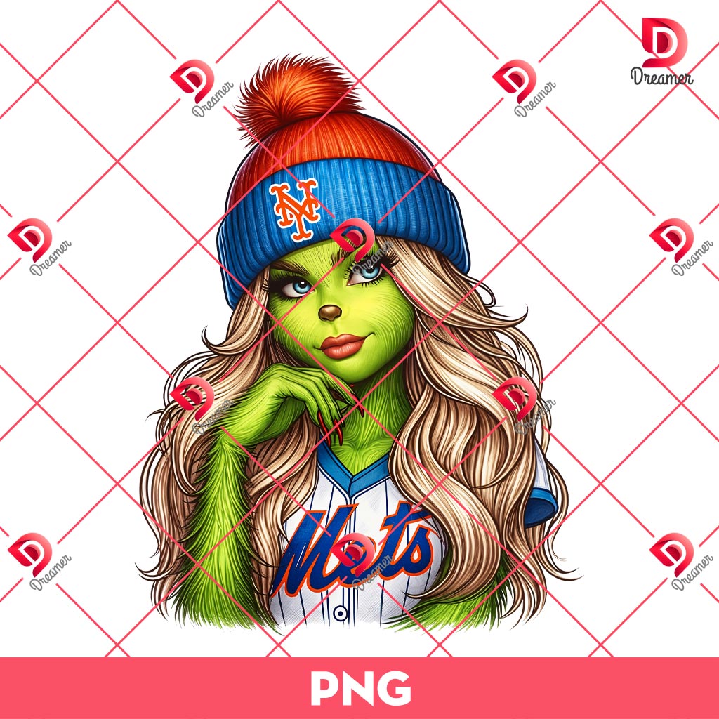 New York Mets Grinch Girl PNG, Grinch Lady MLB NY Mets Baseball PNG 1 New York Mets Grinch Girl PNG, Grinch Lady MLB NY Mets Baseball PNG