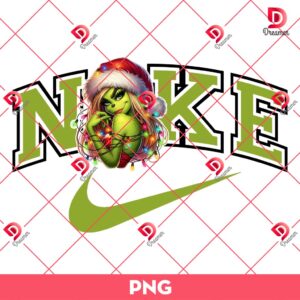 Nike Grinch Girl PNG, Grinch Christmas Lights PNG, Merry Grinchmas PNG