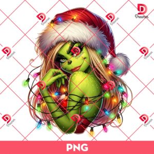 Nike Grinch Girl PNG Grinch Christmas Lights PNG Merry Grinchmas PNG