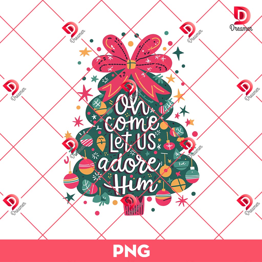 Oh Come Let Us Adore Him PNG, Coquette Christmas Tree PNG 2 Oh Come Let Us Adore Him PNG, Coquette Christmas Tree PNG