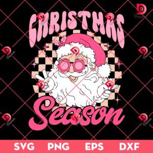 Pink Santa Claus SVG PNG, Retro Christmas Season SVG PNG