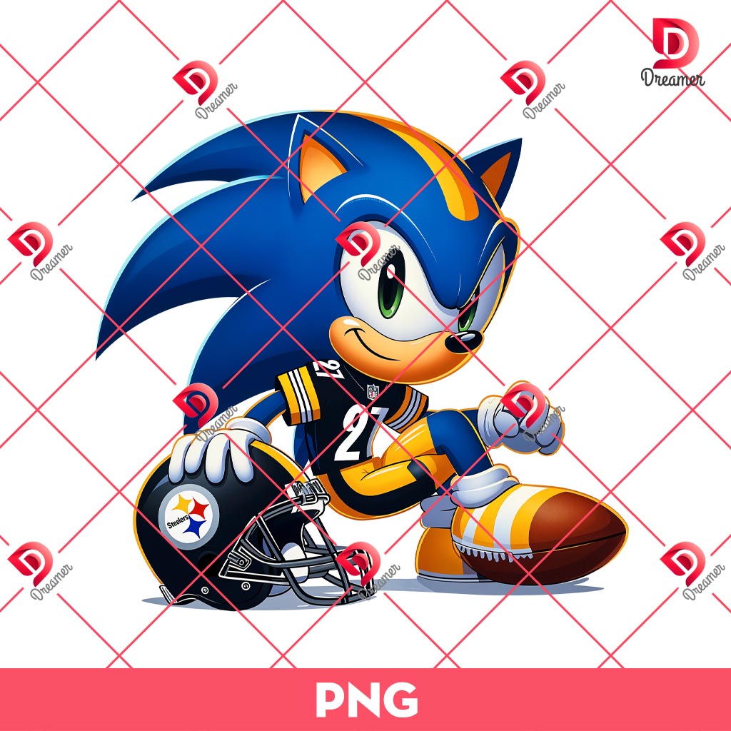 Bundle Pittsburgh Steelers NFL PNG, Football Steelers Cartoon Characters Bundle PNG 7 Pittsburgh Steelers Sonic PNG, Sonic Steelers NFL Football PNG