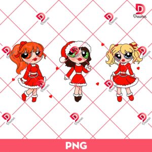 Powerpuff Girls Christmas PNG, Merry Xmas Cartoon PNG