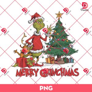 Retro Christmas Characters PNG, Merry Grinchmas PNG