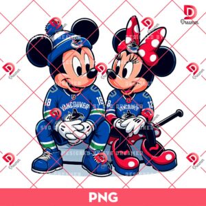 Retro Mickey Minnie Vancouver Canucks NHL PNG, Disney Mouse Friends Hockey Sport PNG