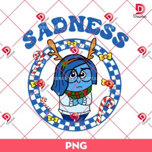 Sadness Inside Out Christmas PNG, Inside Out 2 Cartoon Merry Christmas PNG