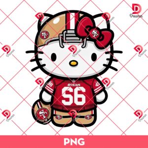 San Francisco 49ers Hello Kitty Player PNG, NFL Football 49ers Hello Kitty PNG