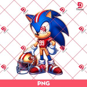 San Francisco 49ers Sonic PNG, Sonic SF 49ers NFL Football PNG