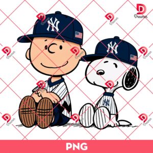 Snoopy And Charlie Brown NY Yankees PNG Bundle, Bundle Peanuts Yankees Baseball PNG