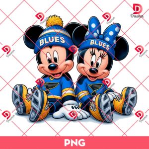 St Louis Blues Disney Mickey Minnie PNG, NHL Hockey Sport Blues Disney Mouse Friends PNG