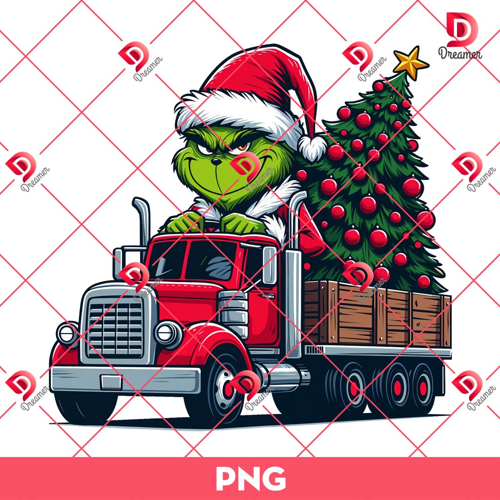 The Grinch Drives A Truck Carrying A Christmas Tree PNG Bundle 2 The Grinch Drives A Truck Carrying A Christmas Tree PNG Bundle 1