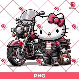 The Hello Kitty Racer And The Classic Motorcycle PNG