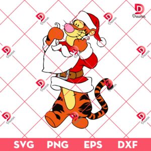 Tigger Santa SVG PNG, Winnie The Pooh Christmas PNG SVG